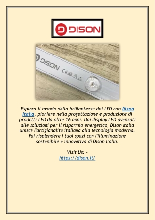Scopri l'eccellenza italiana nell'innovazione LED | Dison Italia