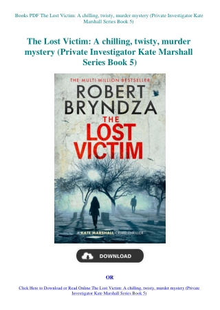 Books PDF The Lost Victim A chilling  twisty  murder mystery (Private Investigator Kate Marshall Ser
