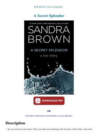 PDF READ A Secret Splendor