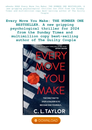 eBooks READ Every Move You Make THE NUMBER ONE BESTSELLER. A new gripping psychological thriller for