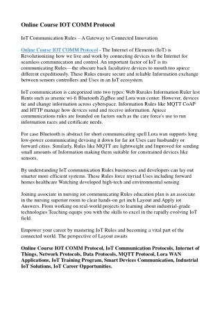 Online Course IOT COMM Protocol