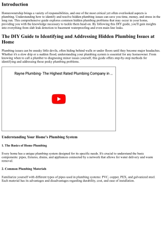 The DIY Guide to Identifying and Addressing Hidden Plumbing Issues at Home