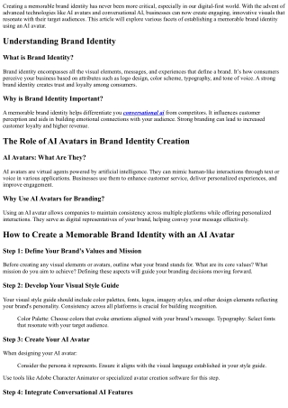 “How to Create a Memorable Brand Identity with an AI Avatar”