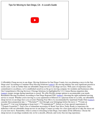 # Affordable Cheap movers in san diego: Moving Solutions for San Diego County