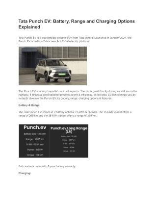 Tata Punch EV_ Battery, Range and Charging Options Explained