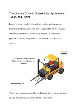 The Ultimate Guide to Scissor Lifts_ Applications, Types, and Pricing (1)