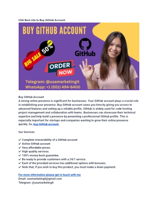 USA Best site to Buy GitHub Account