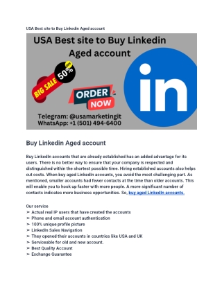 USA Best site to Buy Linkedin Aged account