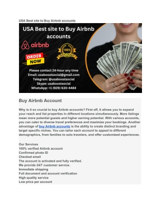 USA Best site to Buy Airbnb accounts