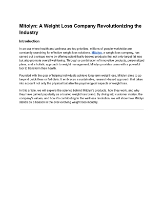 Mitolyn: Revolutionizing Weight Loss with Science-Backed ProducUntitled document