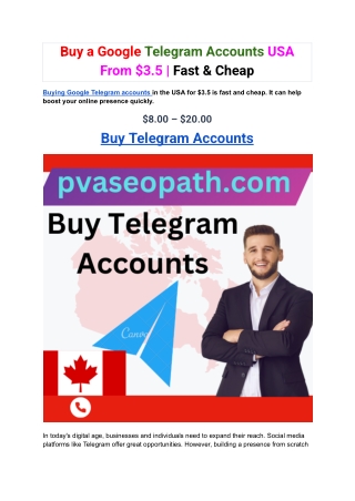 Buy a Google Telegram Accounts USA From $3