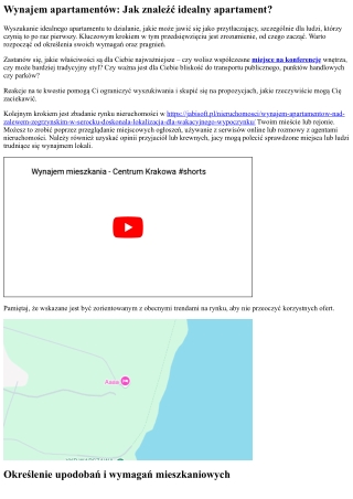 Wynajem mieszkań: Jak wyszukać idealny apartament?