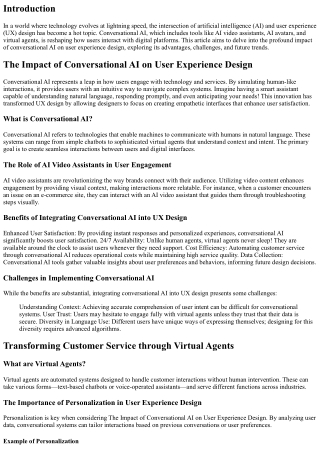 The Impact of Conversational AI on User Experience Design