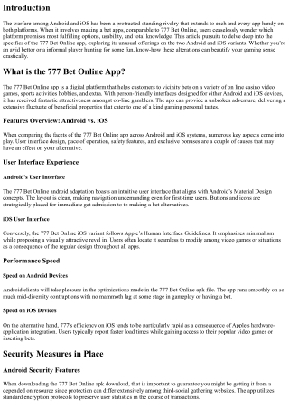“Comparing Top Features Between Android and iOS Versions of the App”