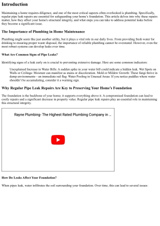 Why Regular Pipe Leak Repairs Are Key to Preserving Your Home’s Foundation