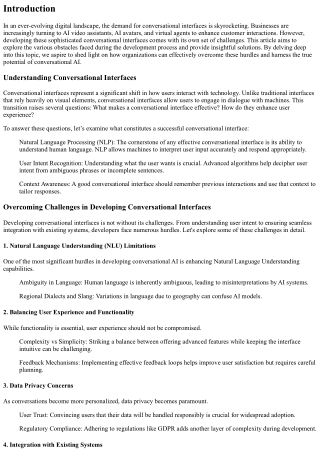 “Overcoming Challenges in Developing Conversational Interfaces”