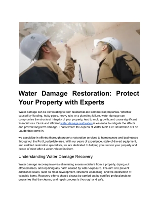Water Damage Restoration_ Protect Your Property with Experts _ BLOG FOR MONTH 1