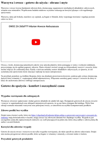 Owoce i warzywa - z certyfikatem HACCP - obrane i myte