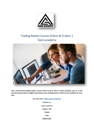 Trading Master Course Online W D Gann | Gann.academy