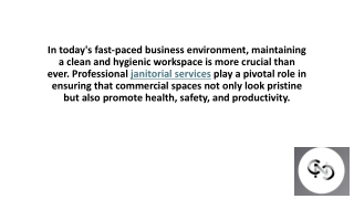 The Importance of Janitorial Services