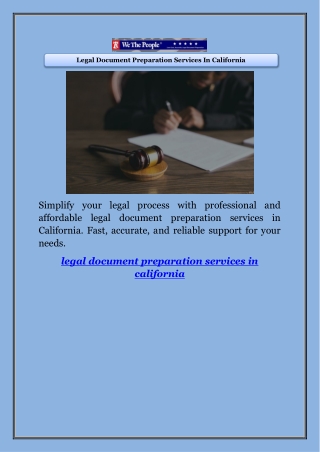Legal Document Preparation Services In California