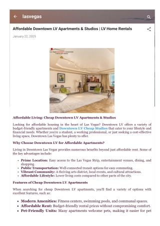 Affordable Downtown LV Apartments & Studios  LV Home Rentals