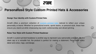 Personalized Style Custom Printed Hats & Accessories