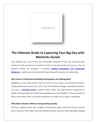 Wedding Content Creator In Melbourne, Australia | Moments Socials