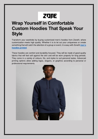 Wrap Yourself in Comfortable Custom Hoodies That Speak Your Style