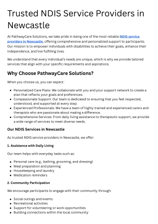 Trusted NDIS Service Providers in Newcastle