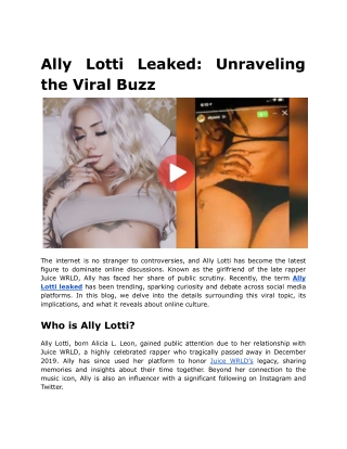 Ally Lotti Leaked_ Unraveling the Viral Buzz