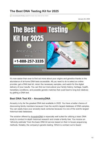 ancestrytechhelp.com-The Best DNA Testing Kit for 2025