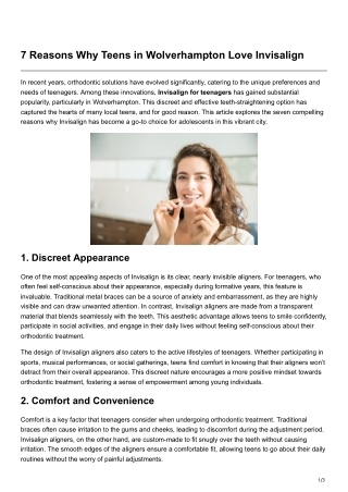 7 Reasons Why Teens in Wolverhampton Love Invisalign
