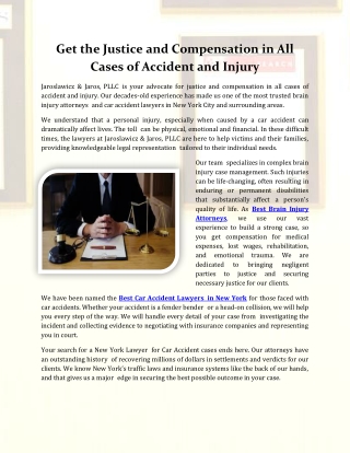 Get the Justice and Compensation in All Cases of Accident and Injury