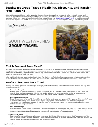 Southwest Group Travel: Flexibility, Discounts, and Hassle-Free Planning