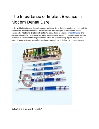 The Importance of Implant Brushes in Modern Dental Care