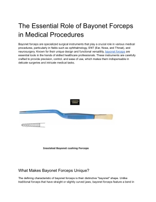 Bayonet Forceps in Medical Procedures