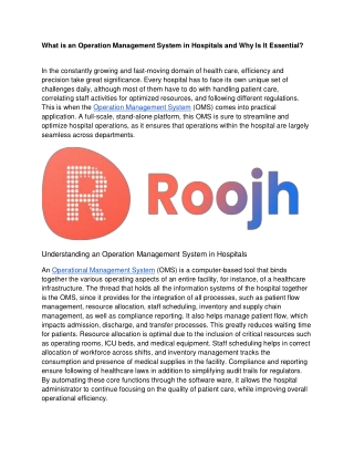 What is an Operation Management System in Hospitals and Why Is It Essential