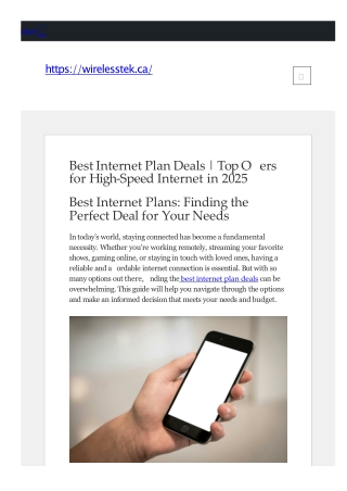 Best Internet Plan Deals