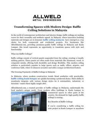 Transforming Spaces with Modern Design_ Baffle Ceiling Solutions in Malaysia