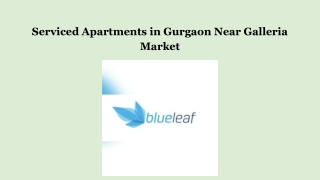 Serviced Apartments In Gurgaon Near Galleria Market