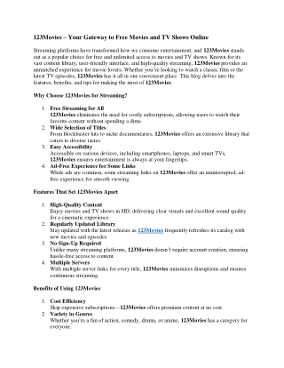 123Movies – Your Gateway to Free Movies and TV Shows Online