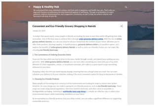 Convenient and Eco-Friendly Grocery Shopping in Nairobi