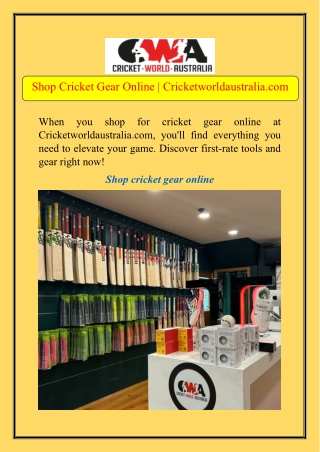 Shop Cricket Gear Online | Cricketworldaustralia.com