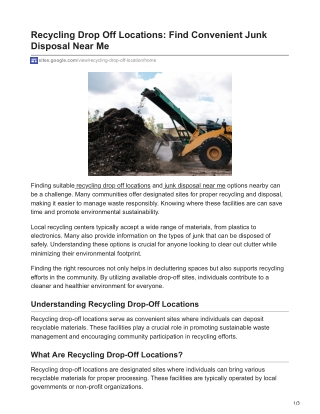 Recycling Drop Off Locations: Find Convenient Junk Disposal Near Me
