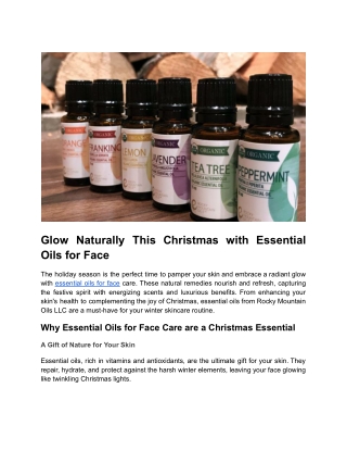 Glow Naturally This Christmas with Essential Oils for Face _ Blog Post 2_ Month 7