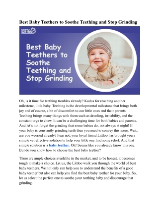Best Baby Teethers to Soothe Teething and Stop Grinding