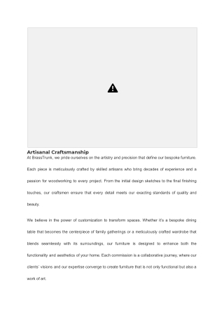 Bespoke Furniture in Hyderabad |Brasstrunk.pdf