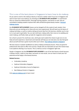 For Beginners Best Makeup Schools in Singapore