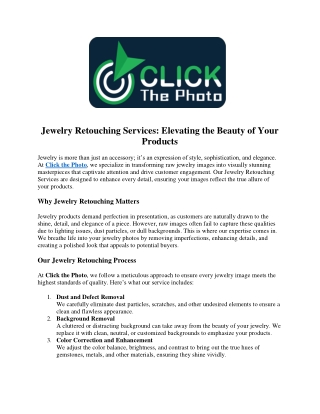 Jewelry Retouching Services